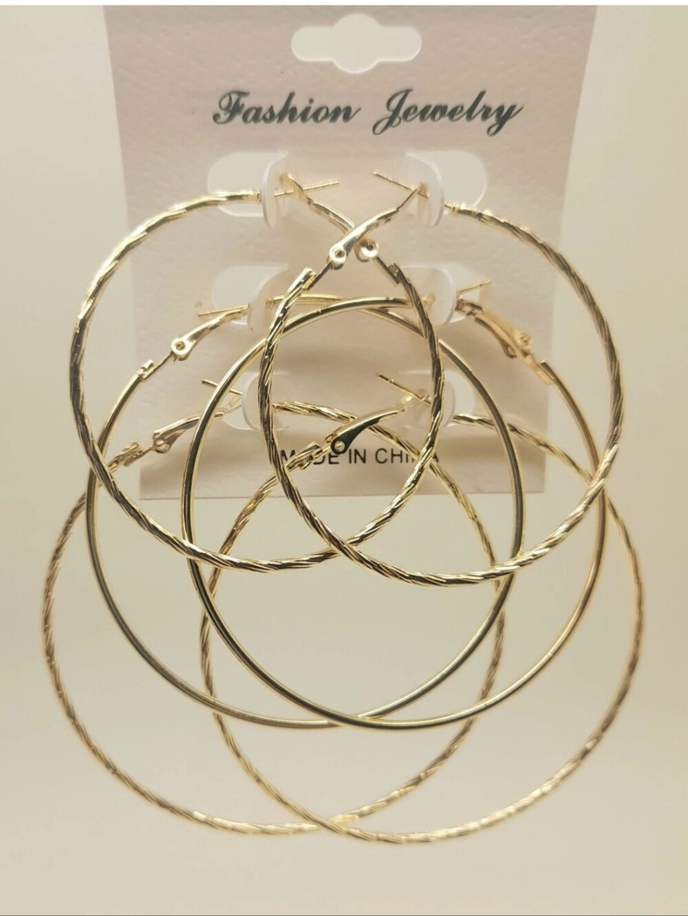 3 Gold Hoop Earring Set Nwt